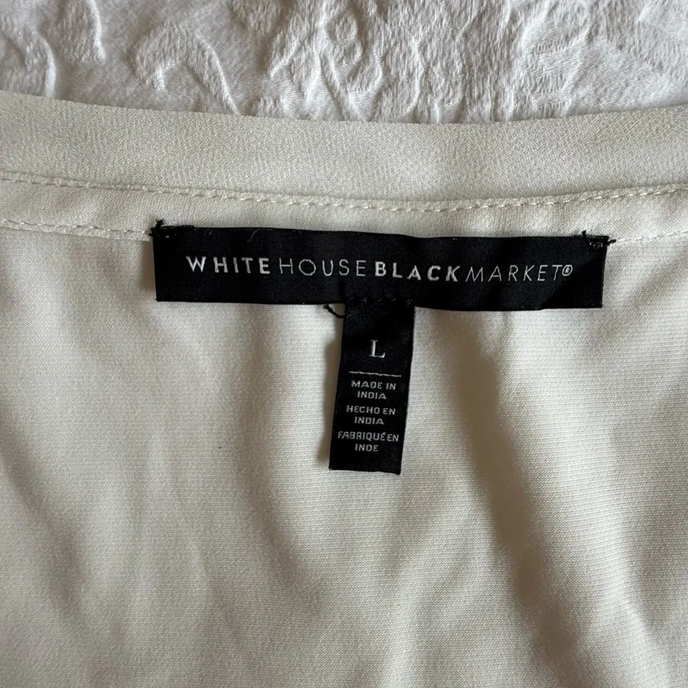 White House Black Market Black Floral Tank Top - Picture 3 of 5
